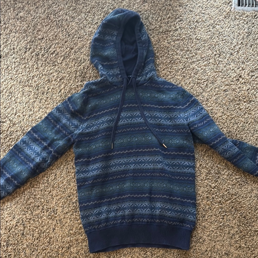 Izod Blue Striped Hooded Sweater